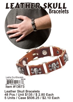 Leather Skull Bracelets